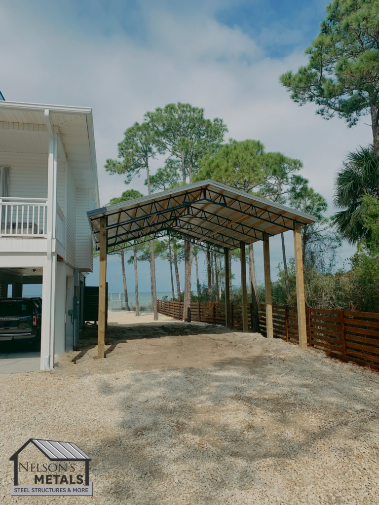 Spacious 20x30 pole barn designed for boat storage.